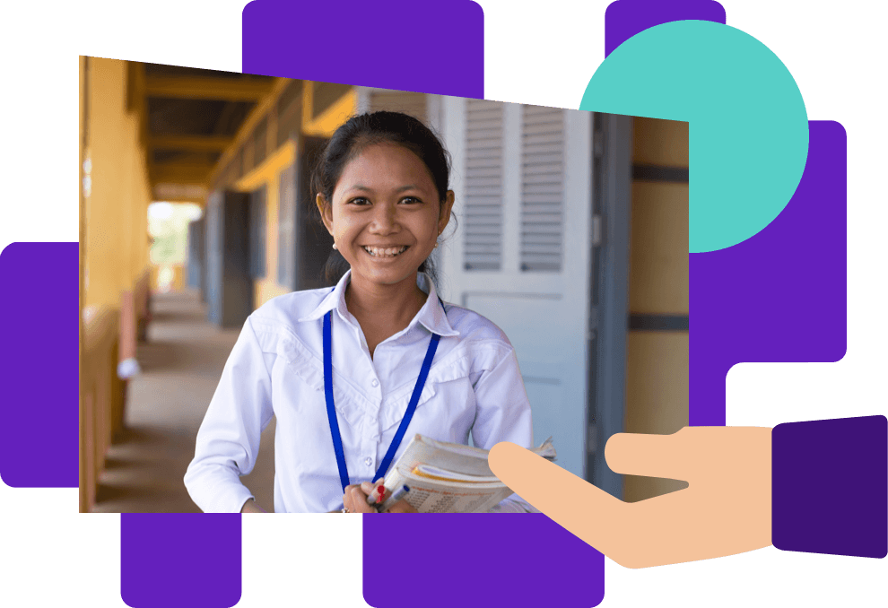 Young School Girl smiling